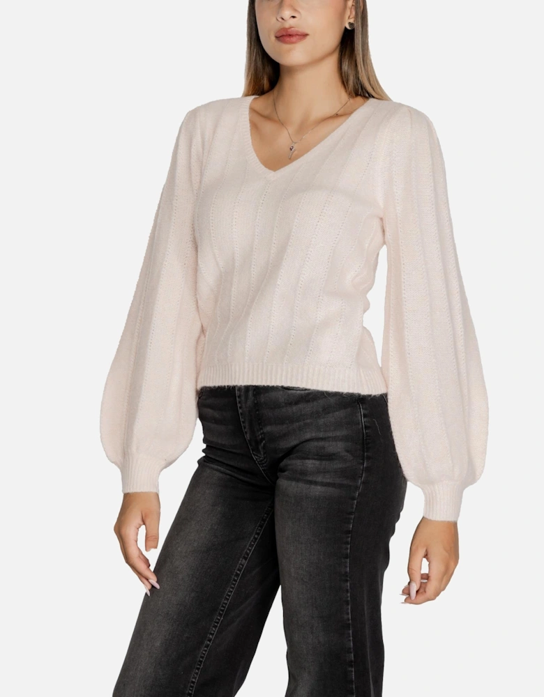 Womens Pink V-Neck Knitwear