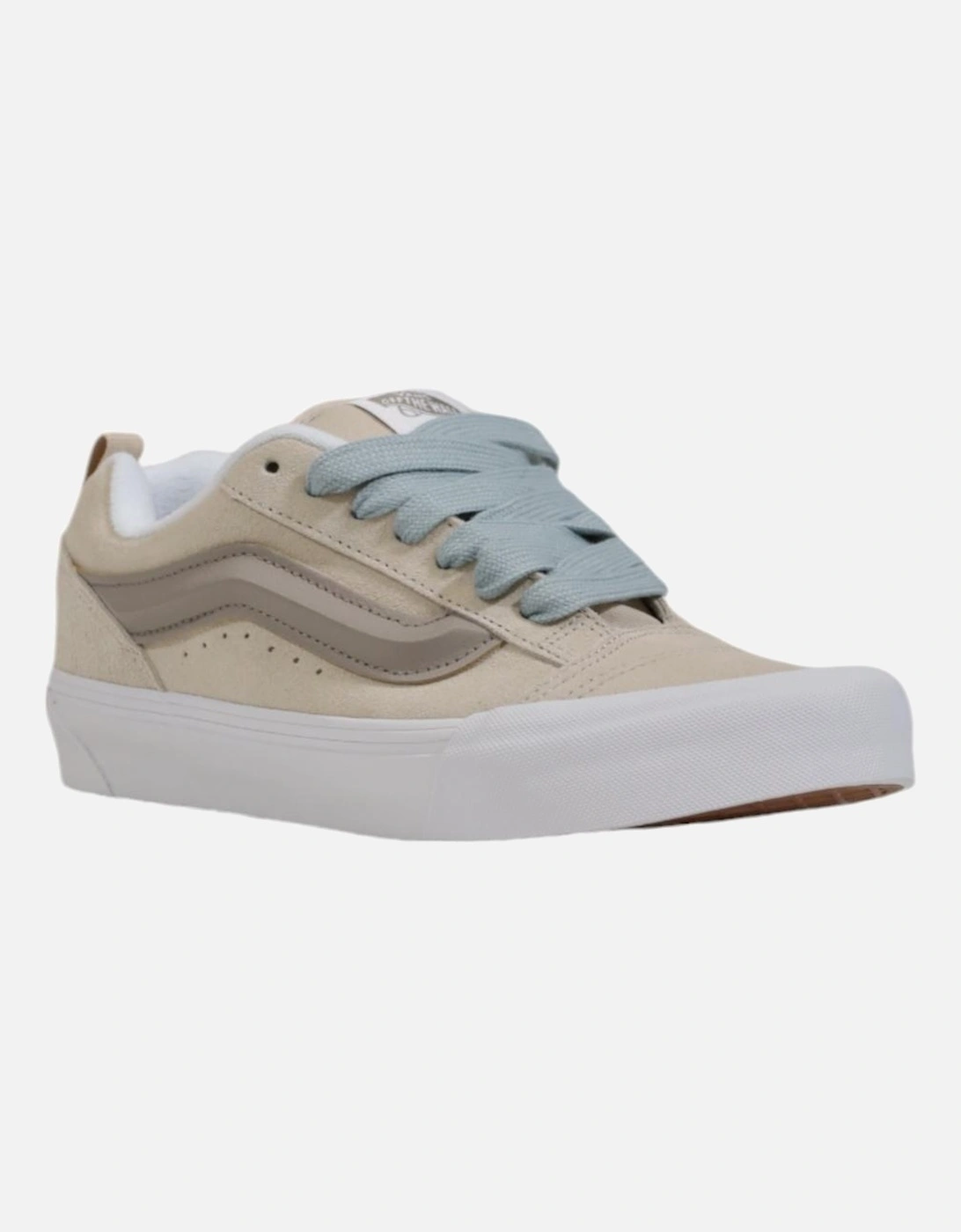 Beige Leather Sneakers with Rubber Sole for Women