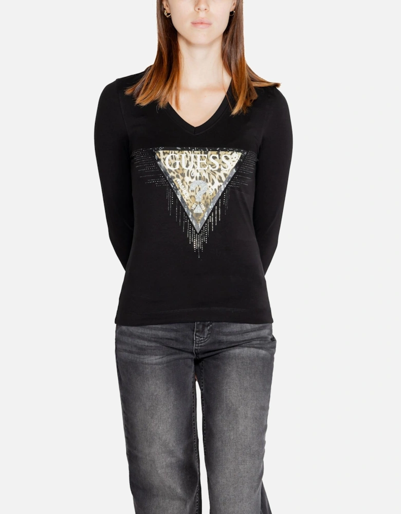 Black Printed Long Sleeve T-Shirt for Women Shirts