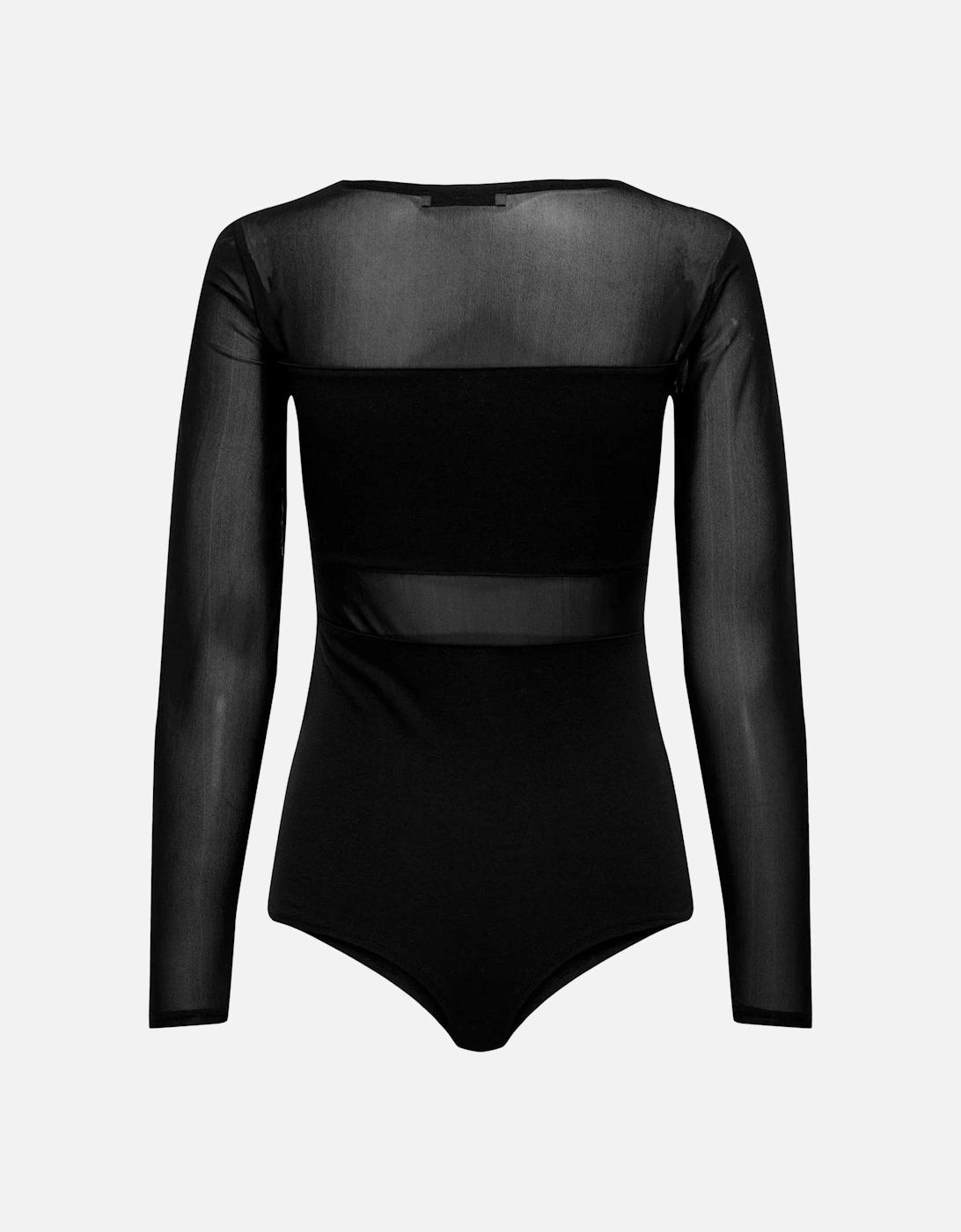 Womens Long Sleeve Black Cotton Blend Underwear