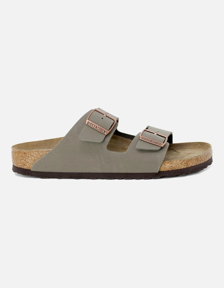 Grey Leather Buckle Sandals for Women