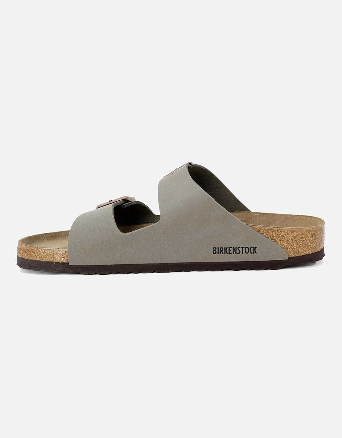 Grey Leather Buckle Sandals for Women