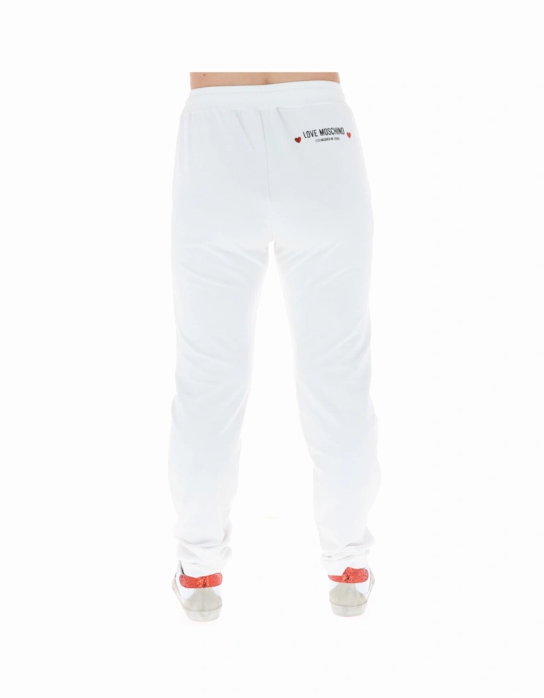 White Printed Lace-Up Trousers Women