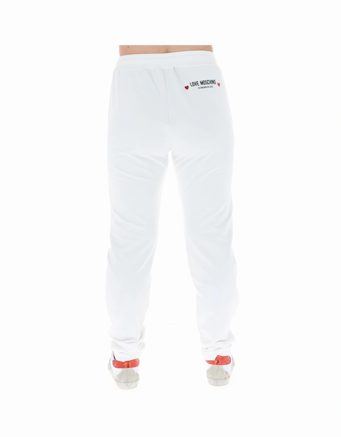 White Printed Lace-Up Trousers Women