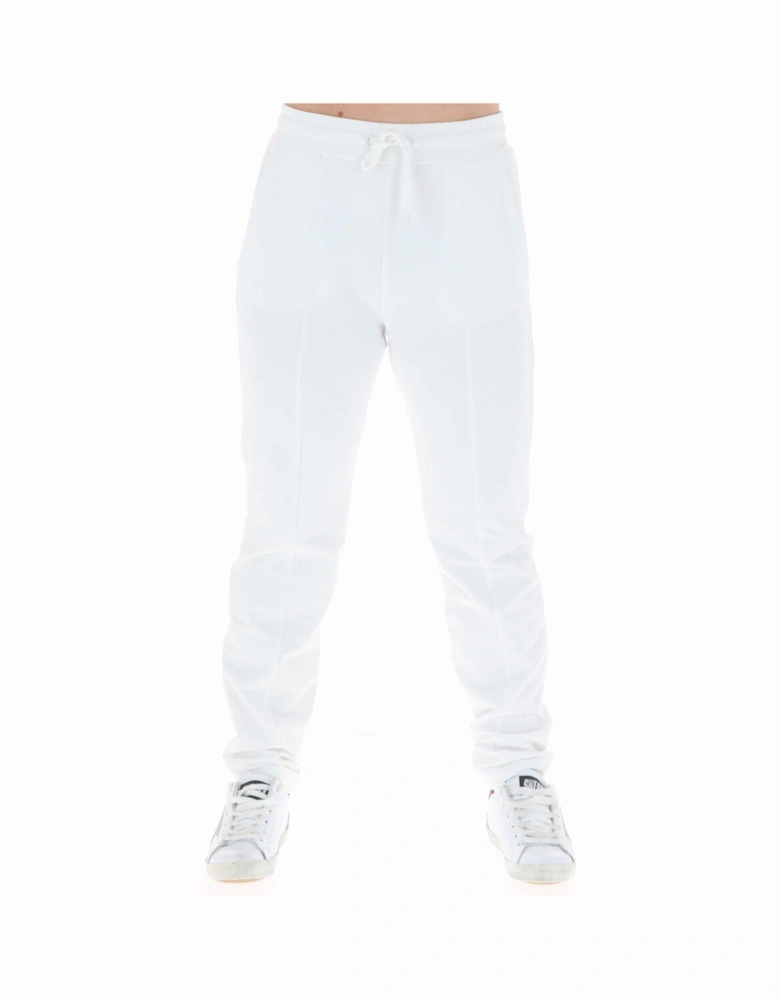 White Printed Lace-Up Trousers Women