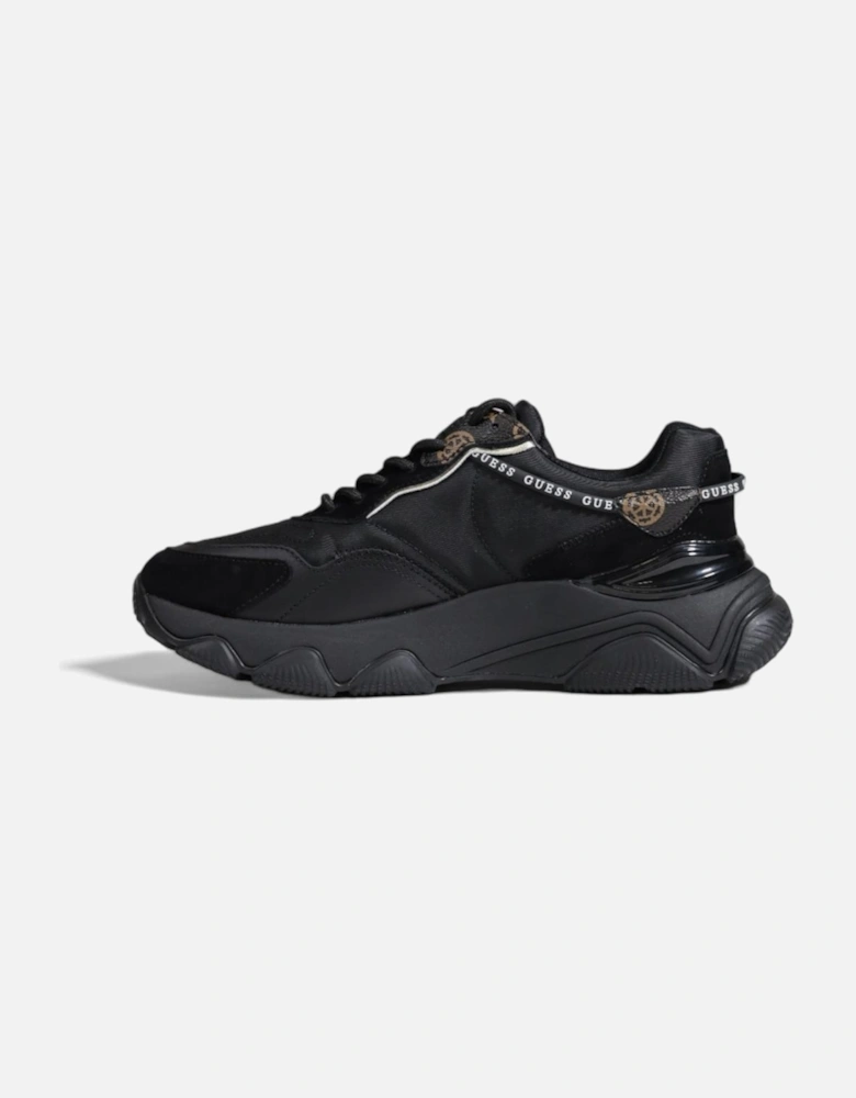Black Lace-Up Rubber Sneakers Women