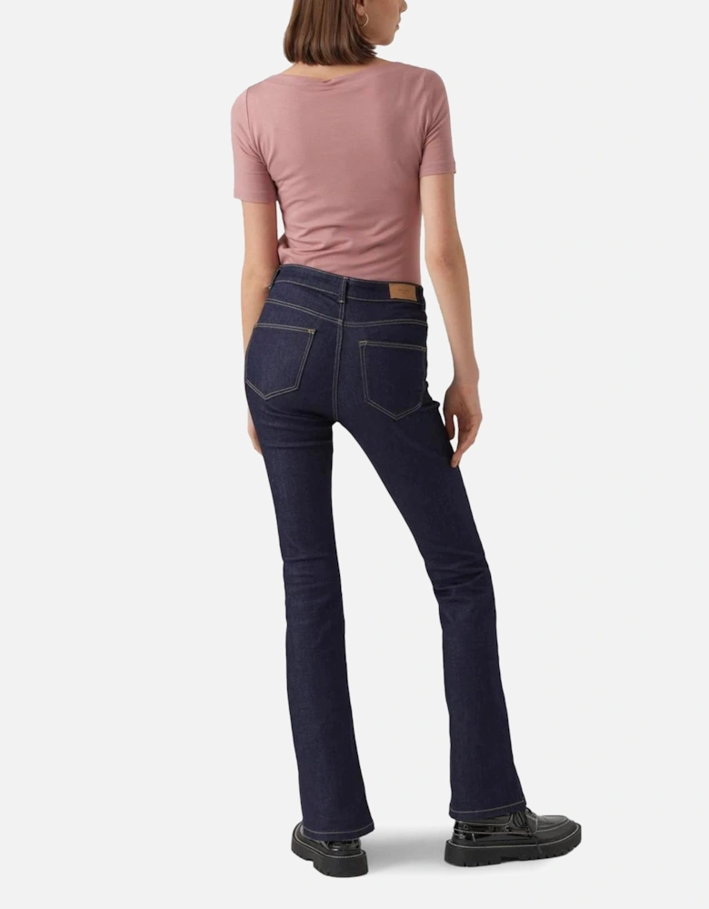 Plain Pink Slip-On Round Neck Top for Women