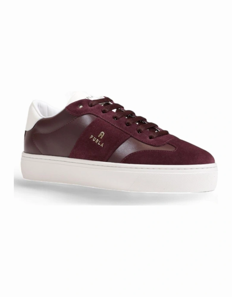 Luna Women's Leather and Suede Low Top Platform Sneakers - Bordeaux