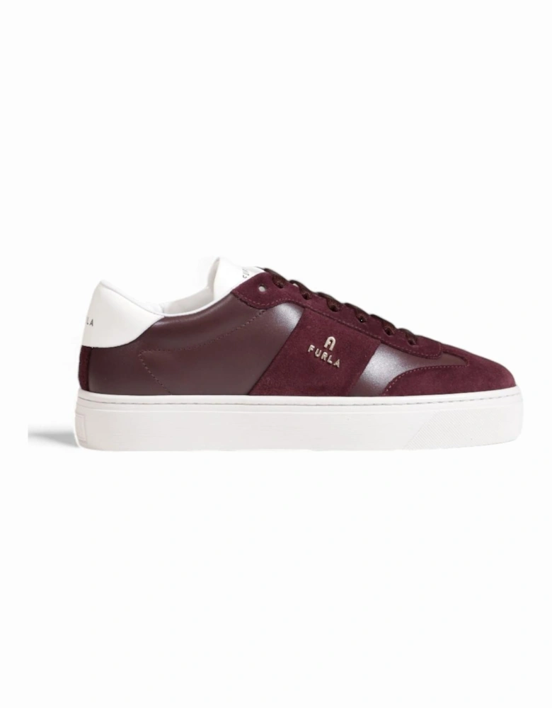 Luna Women's Leather and Suede Low Top Platform Sneakers - Bordeaux