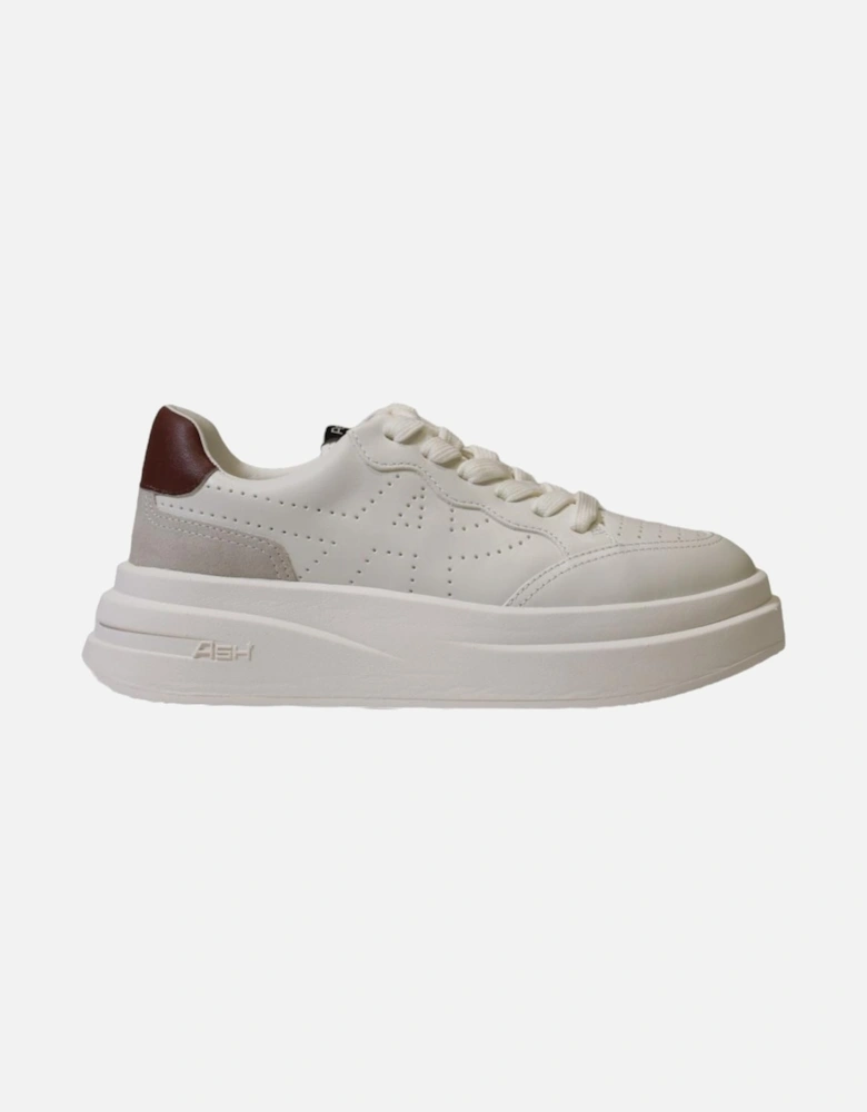 Bordeaux Leather Sneakers with Rubber Sole and Laces Women