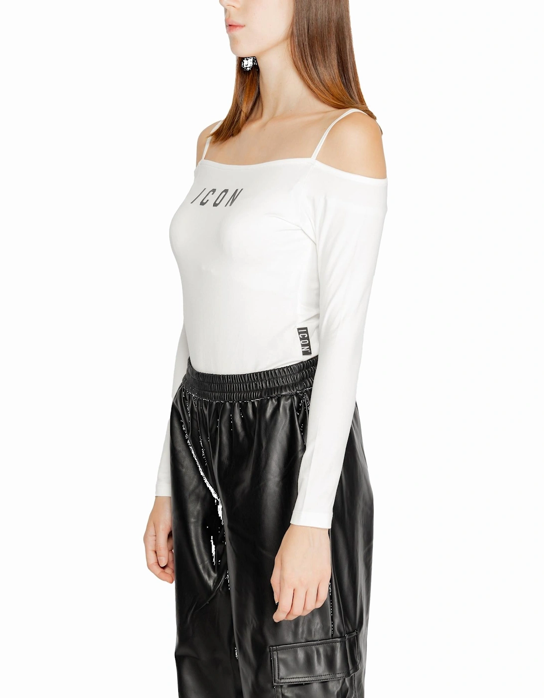 White Printed Strappy T-shirt for Women Shirts