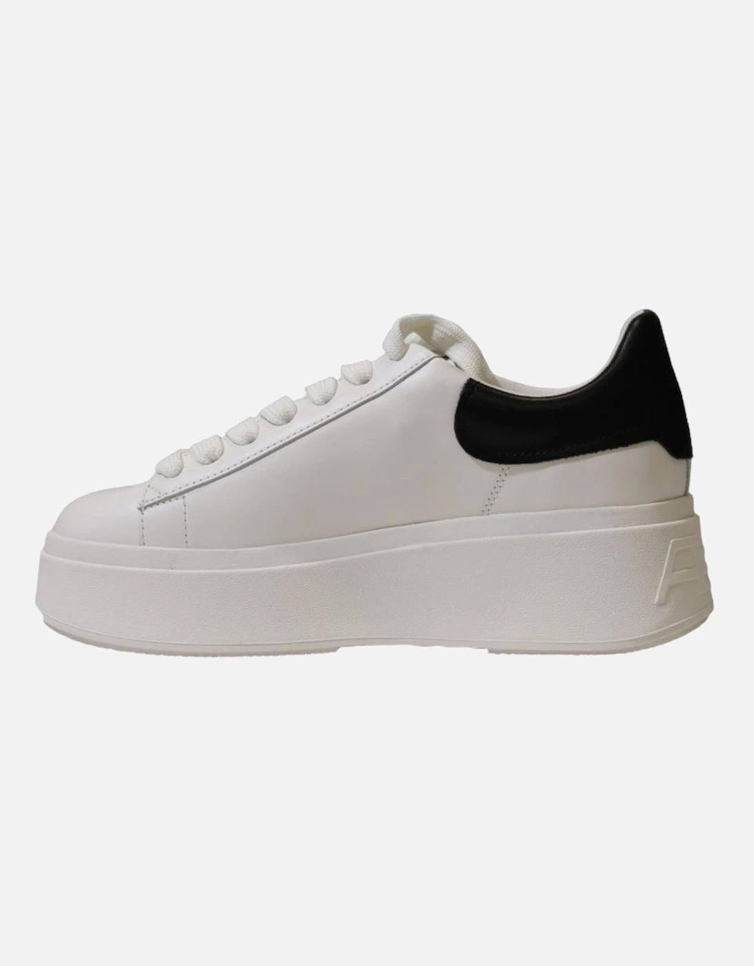 White Plain Leather and Fabric Sneakers with Rubber Sole Women