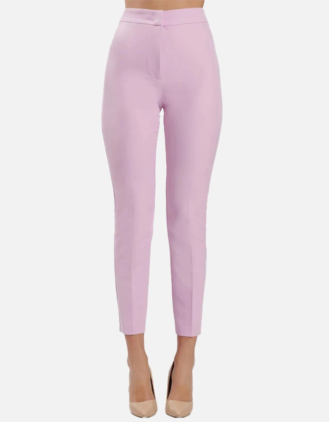 Womens Plain Pink Trousers with Zip Fastening, 4 of 3