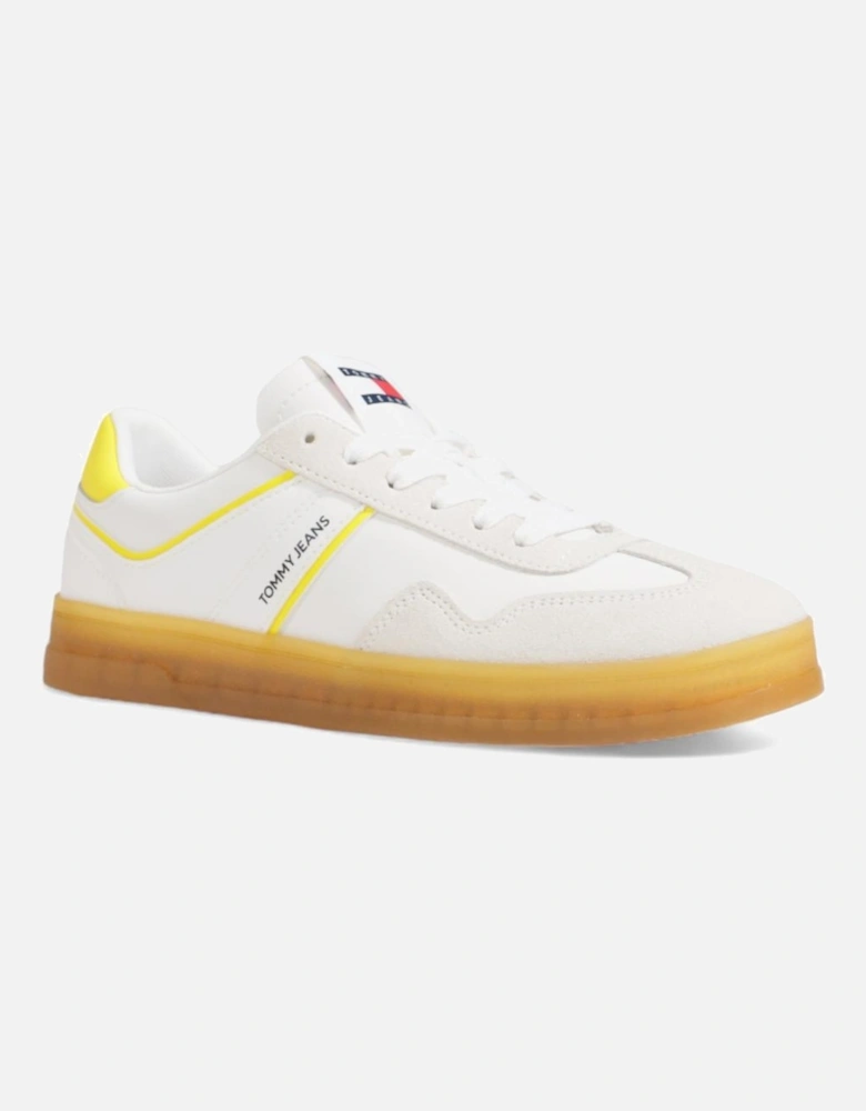 Yellow Suede Lace-up Sneakers Women