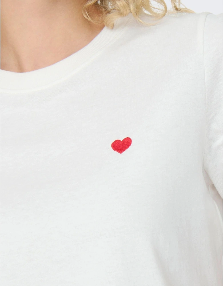 White Short Sleeve Round Neck T-shirt Women Shirts
