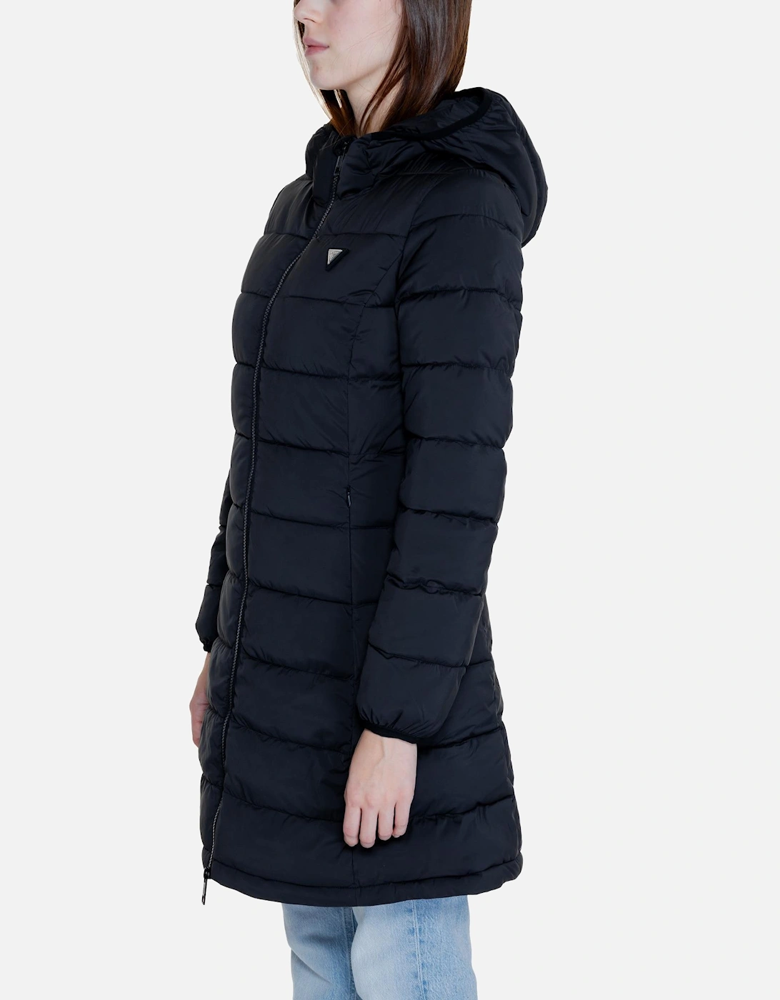 Black Zip-Up Hooded Jacket for Women Jackets