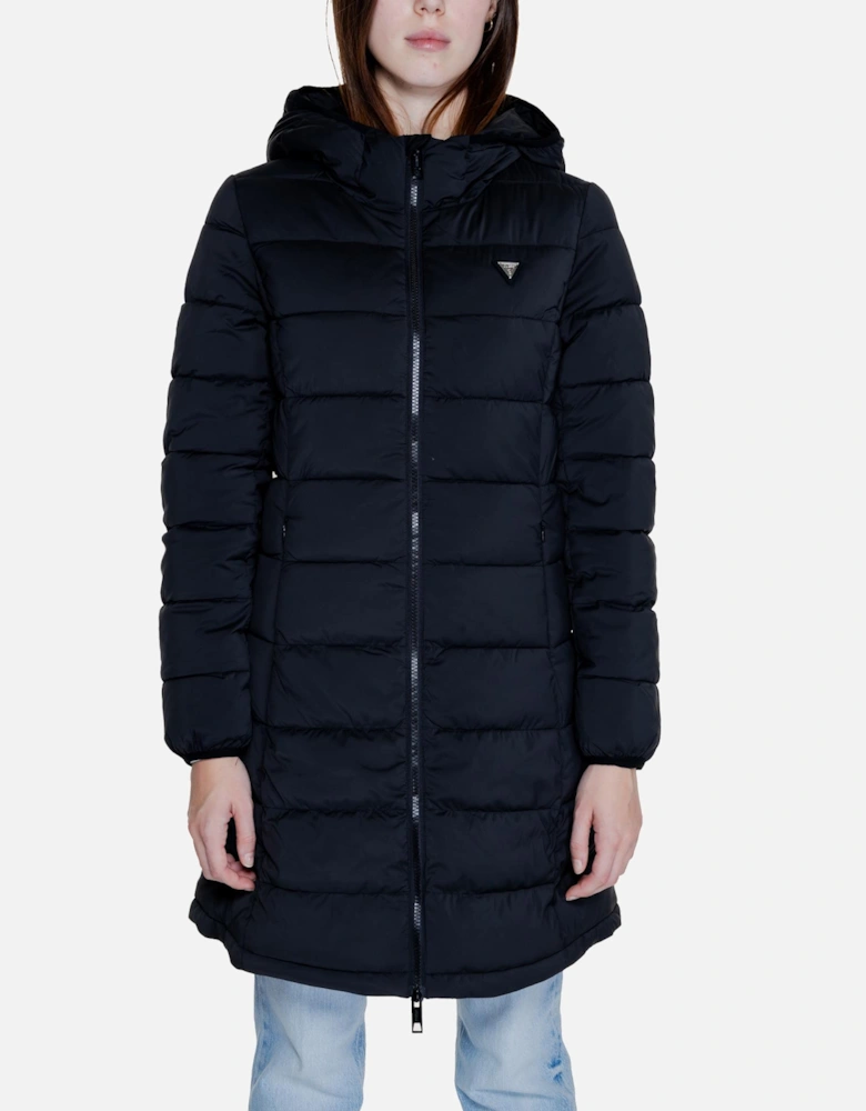 Black Zip-Up Hooded Jacket for Women Jackets