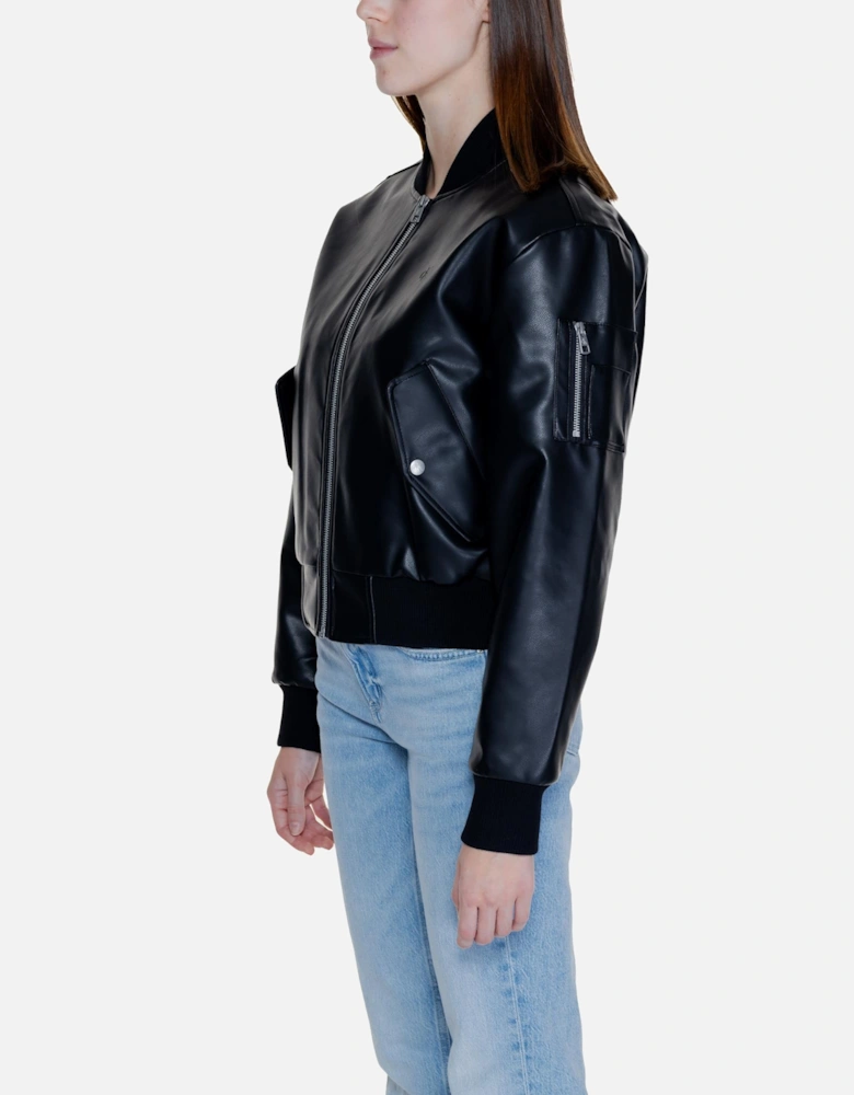 Black Zippered Womens Blazer