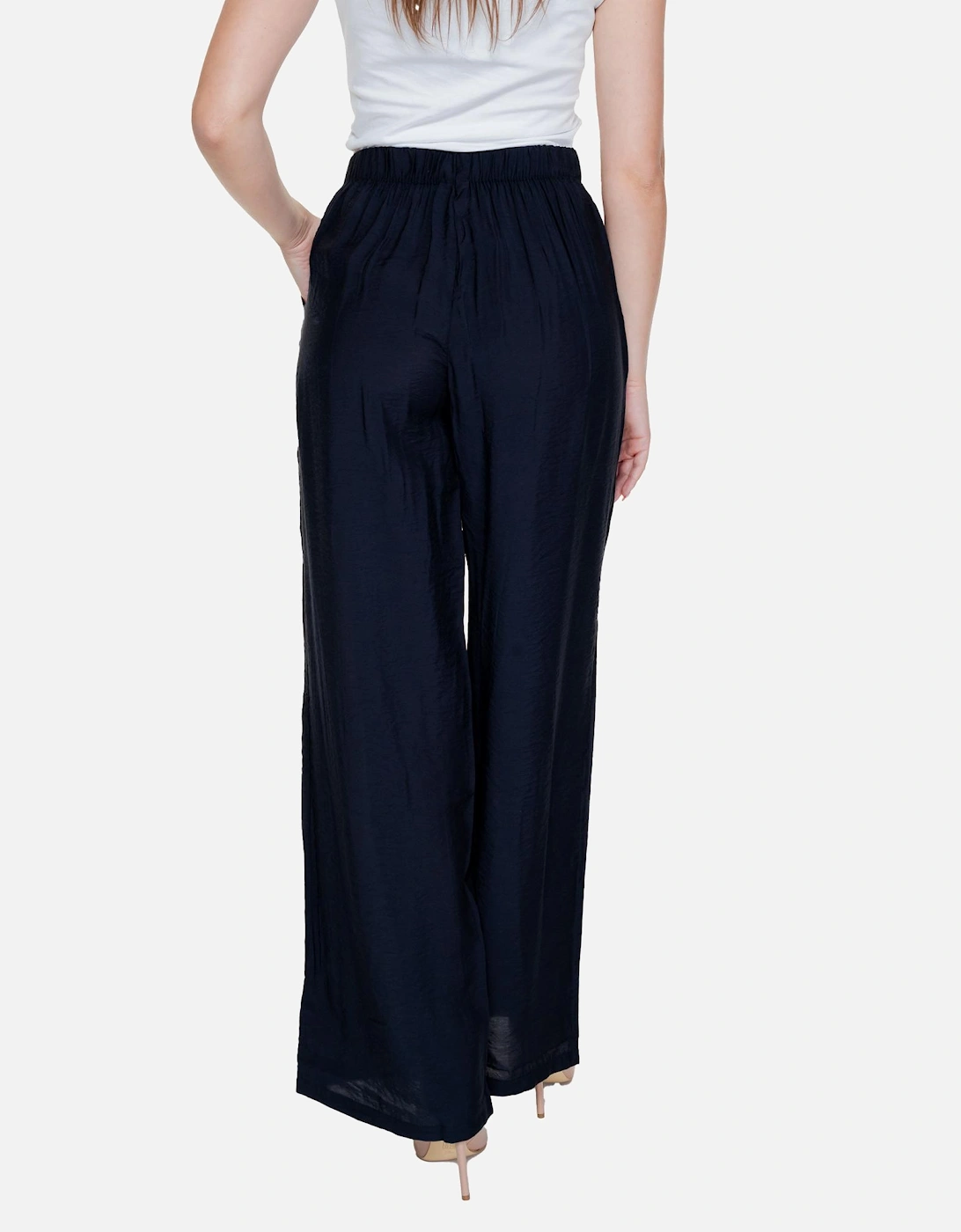 Black Plain Trousers with Front Pockets Women