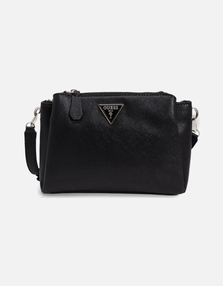 Black Plain Shoulder Bag with Zip Fastening - HWZG78 79120 Women