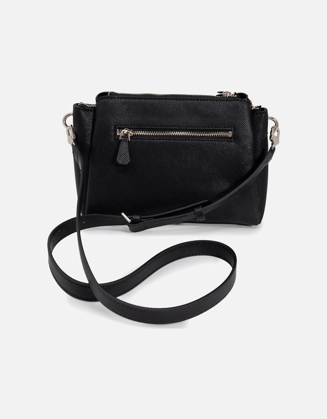 Black Plain Shoulder Bag with Zip Fastening - HWZG78 79120 Women