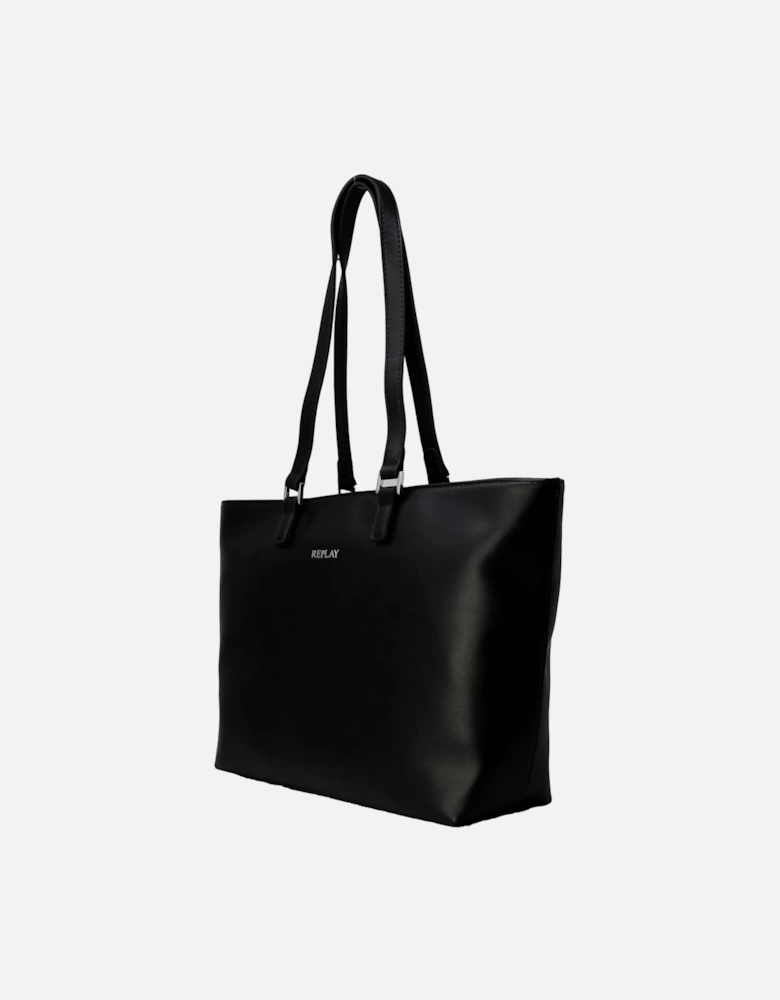 Black Handbag with Plain Pattern - Women Bags