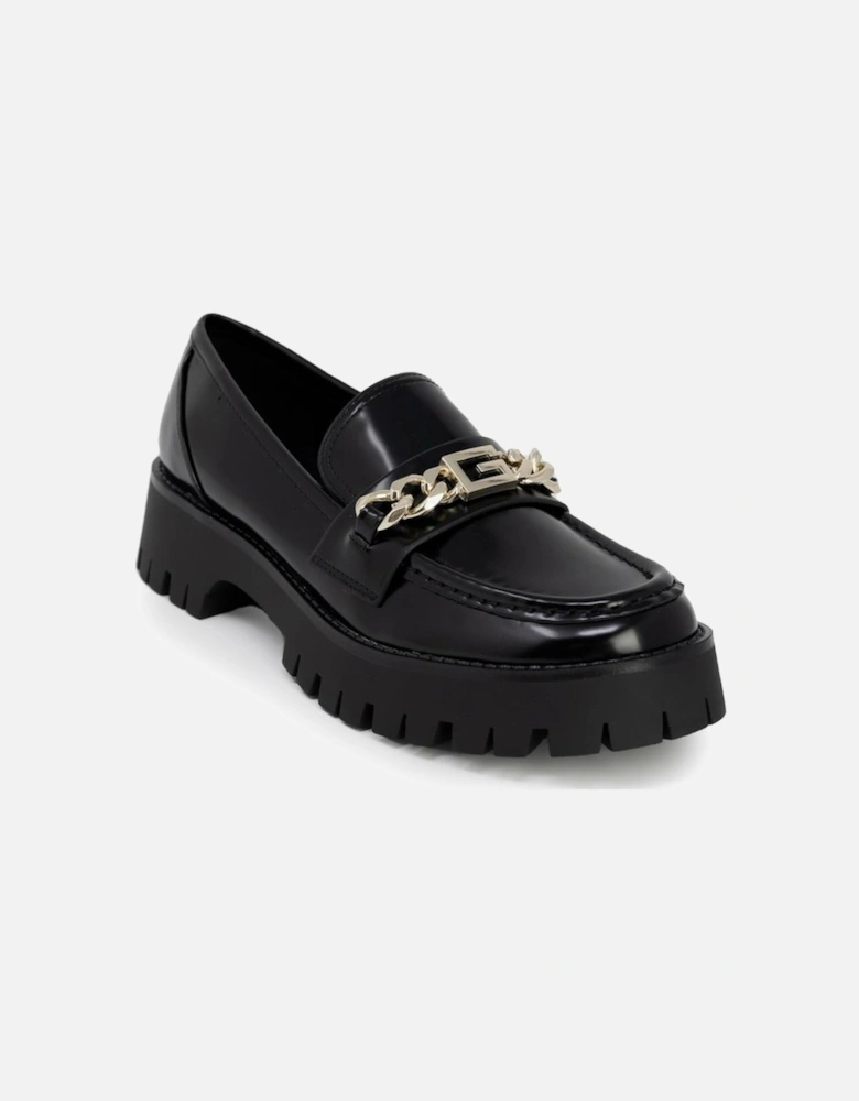 Black Plain Rubber Sole Slip on Shoes Women