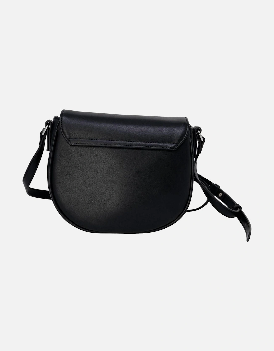 Black Plain Shoulder Bag with Clip Fastening Women