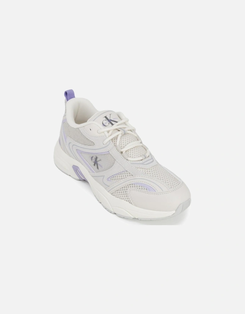 Womens Rubber Sole Leather Sneakers Lilac Color - Liliac