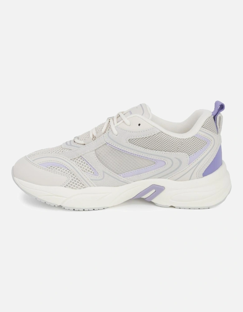 Womens Rubber Sole Leather Sneakers Lilac Color - Liliac