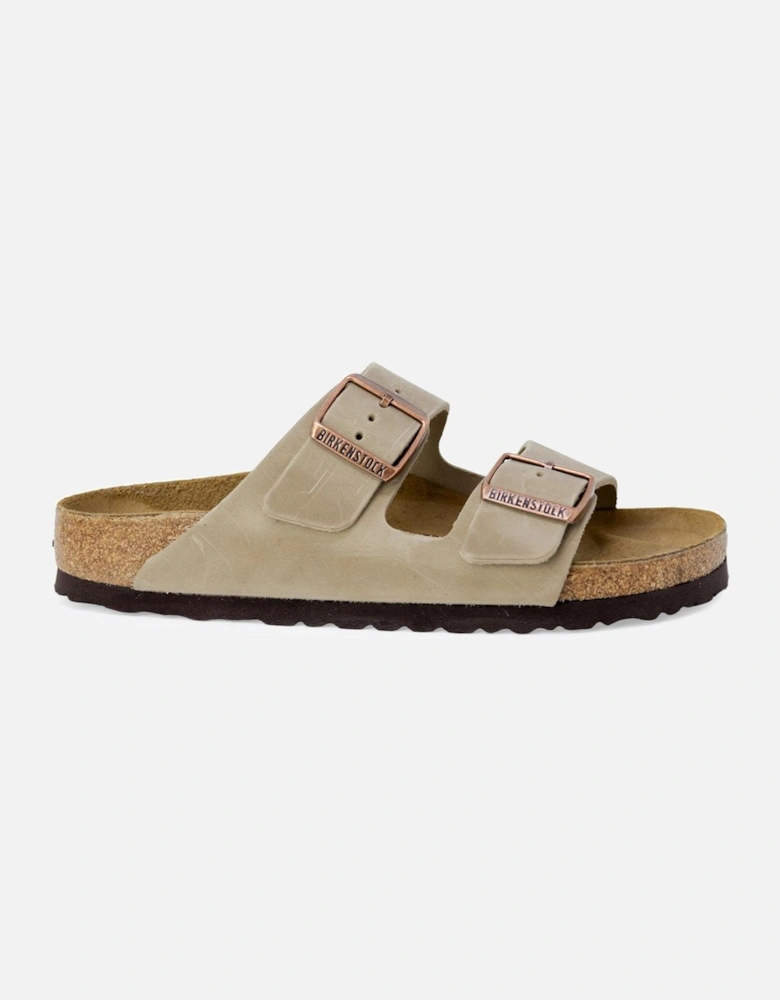 Leather Beige Buckle/Bow Womens Sandals