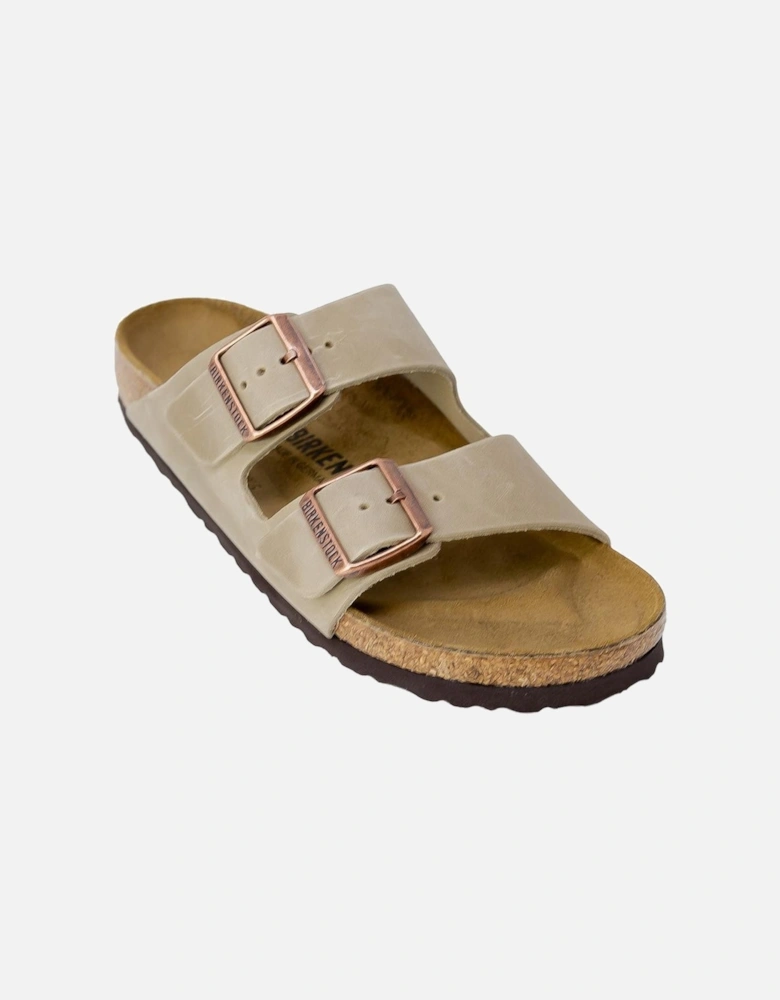 Leather Beige Buckle/Bow Womens Sandals