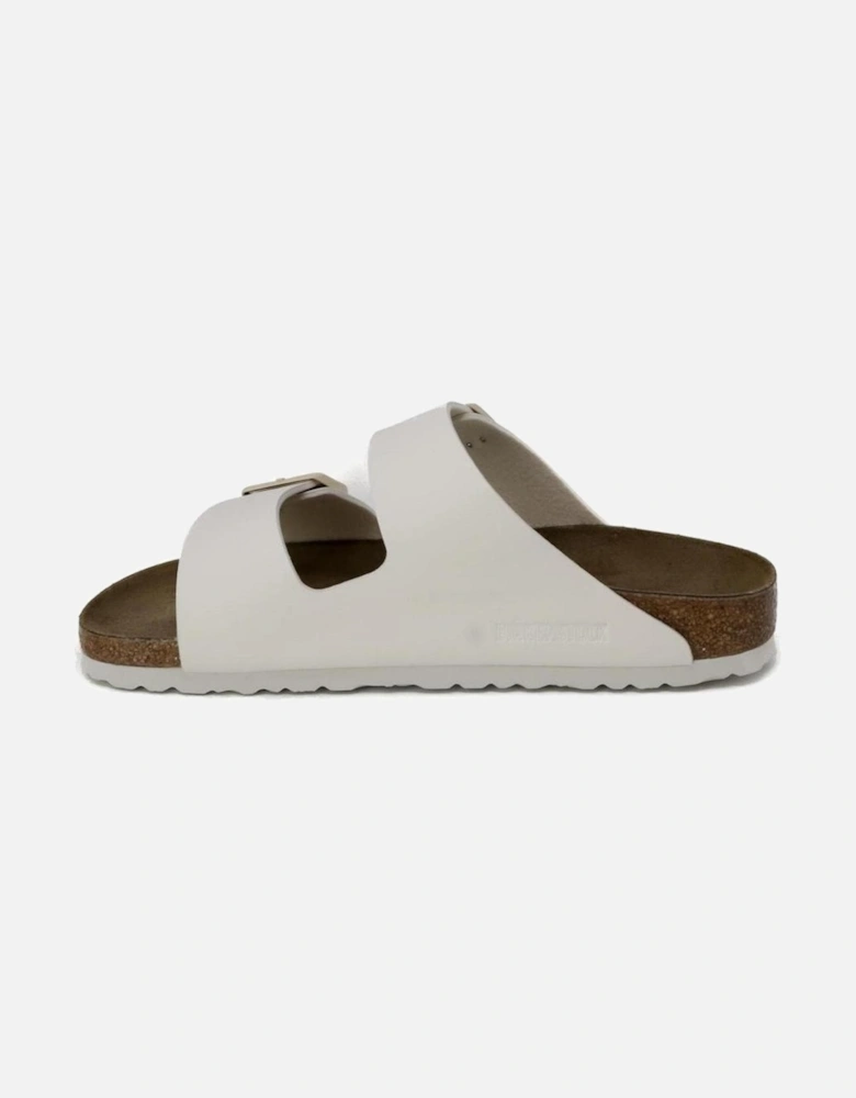 White Buckle/Bow Womens Slip-On Sandals