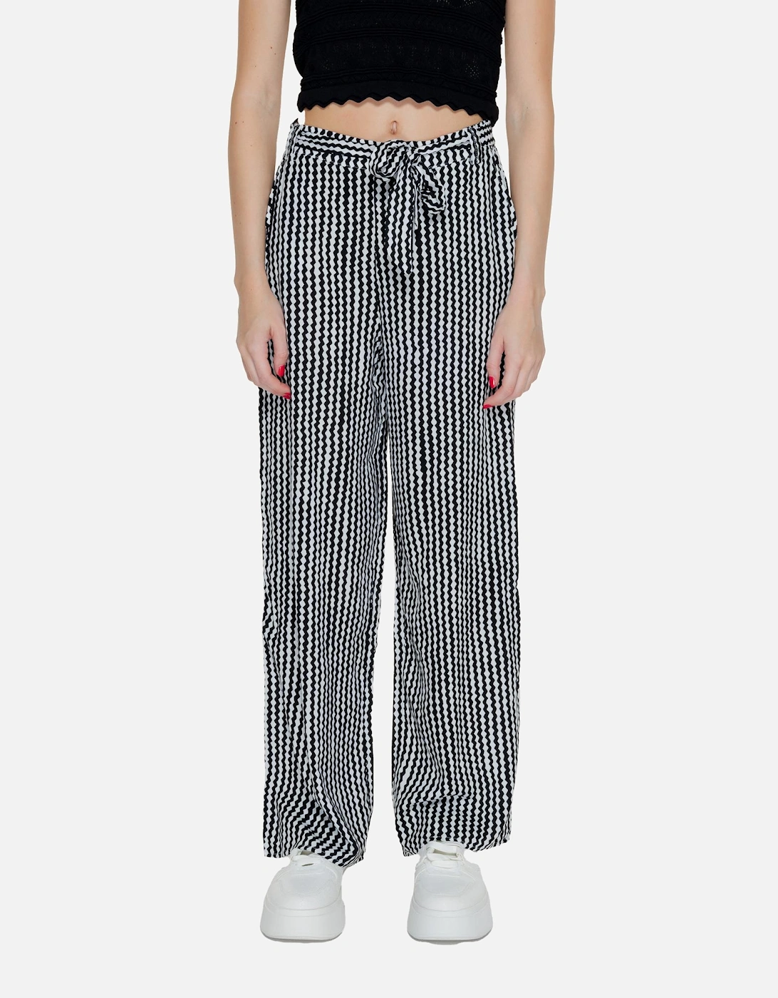 Geometric Black Trousers with Laces Women, 4 of 3
