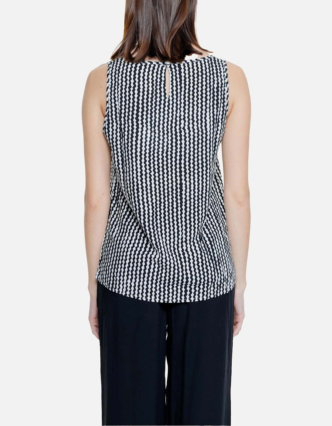 Geometric Black Tank Top for Women