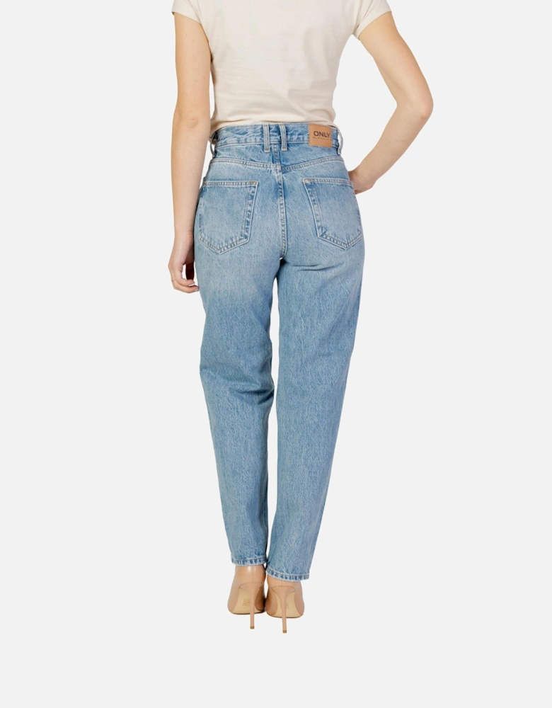 High Waisted Straight Leg Jeans Light Blue Women