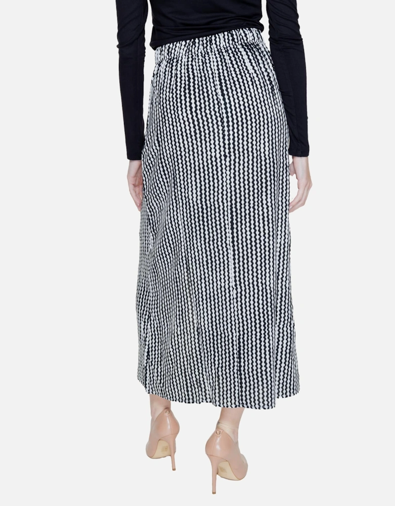 Geometric Black Buttoned Skirt - 100% Viscose Women