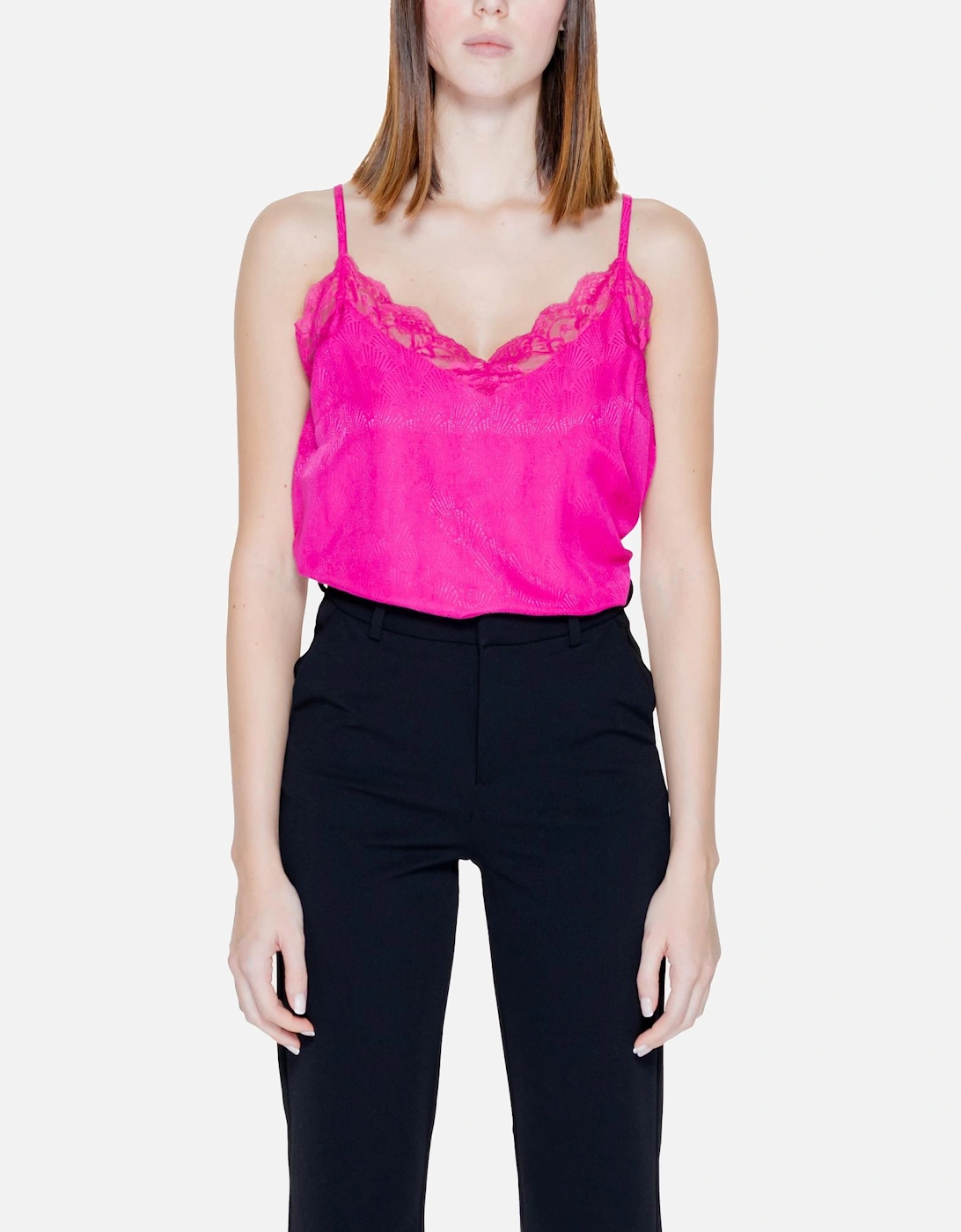 Plain Fuchsia Viscose Tank-Top Women Tops, 4 of 3