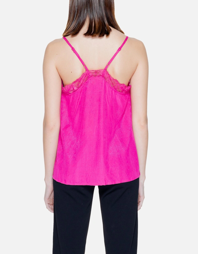 Plain Fuchsia Viscose Tank-Top Women Tops