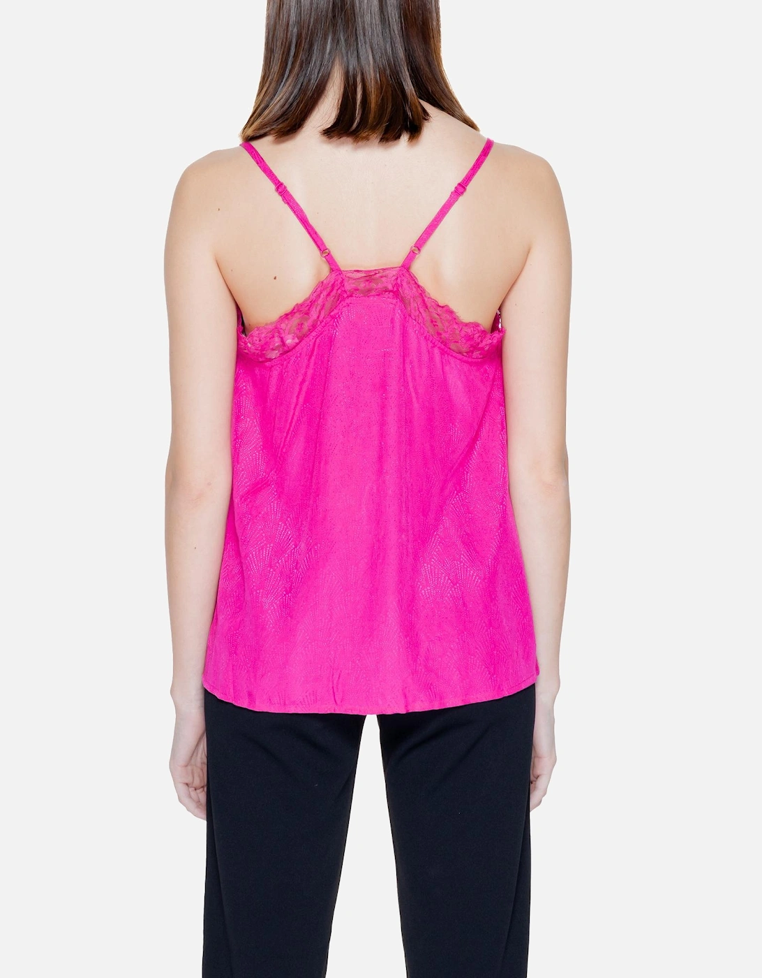 Plain Fuchsia Viscose Tank-Top Women Tops