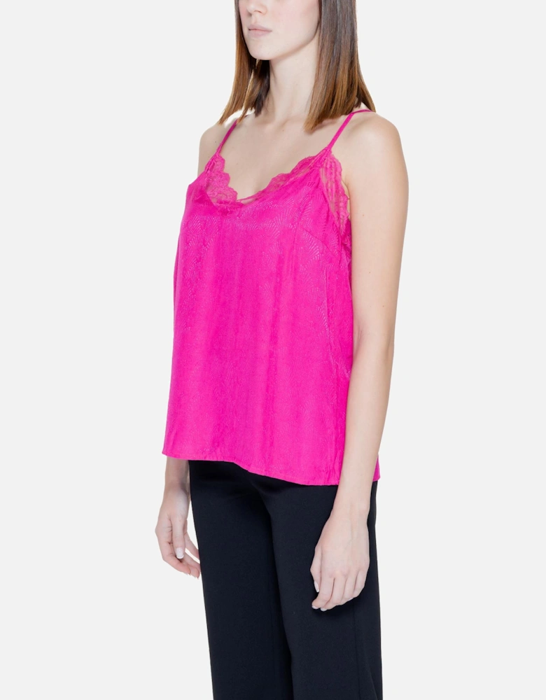 Plain Fuchsia Viscose Tank-Top Women Tops