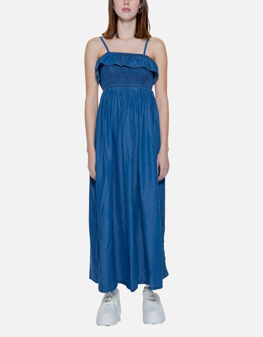 Blue Plain Strappy Dress Women Dresses, 4 of 3