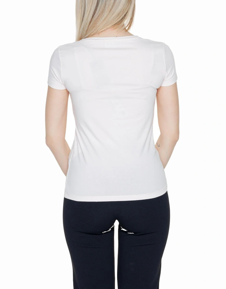 Womens Plain White Short Sleeve T-shirt with Round Neck Shirts