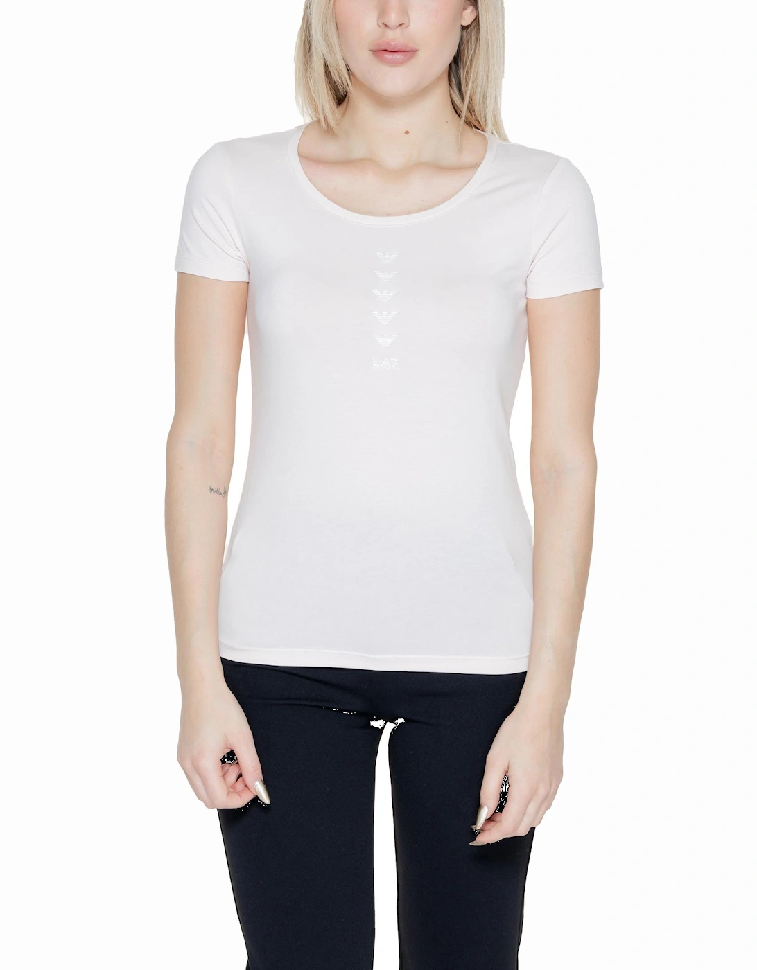 Womens Plain White Short Sleeve T-shirt with Round Neck Shirts, 4 of 3