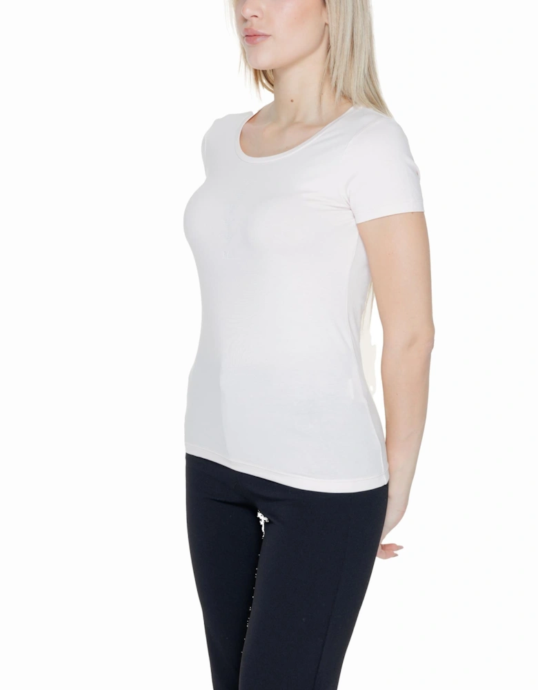 Womens Plain White Short Sleeve T-shirt with Round Neck Shirts