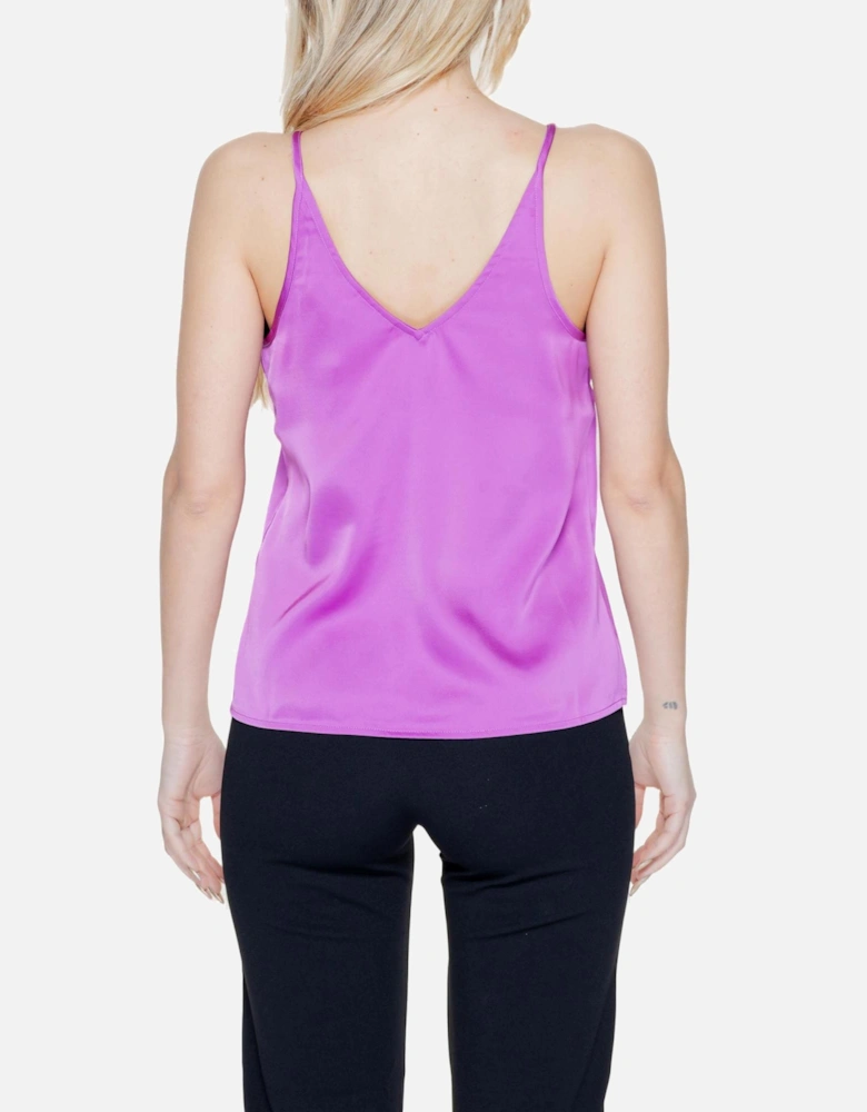 Purple Plain Strappy Top with Sweetheart Neckline Women