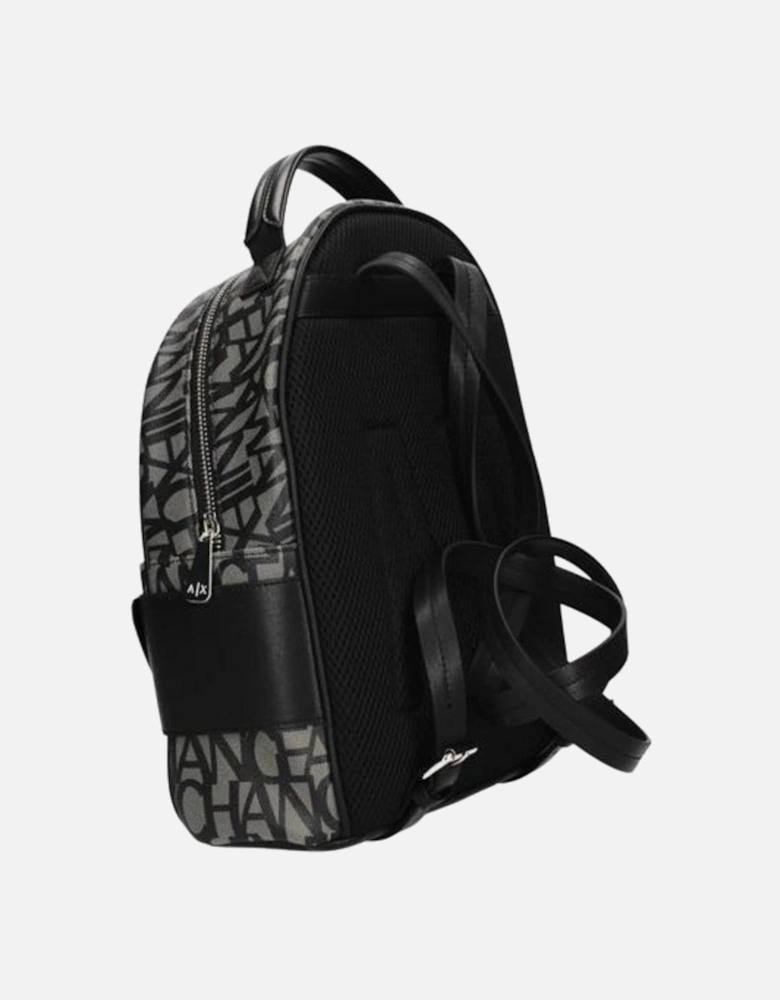 Printed Cotton Rucksack with Front Pockets Women - Black Bags