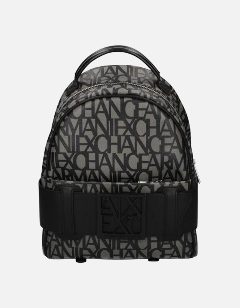 Printed Cotton Rucksack with Front Pockets Women - Black Bags