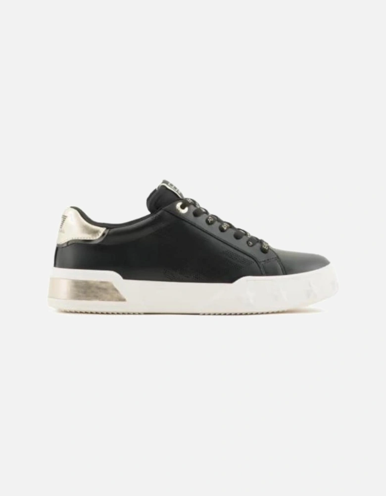 Black Sporty Sneakers with Rubber Sole Women