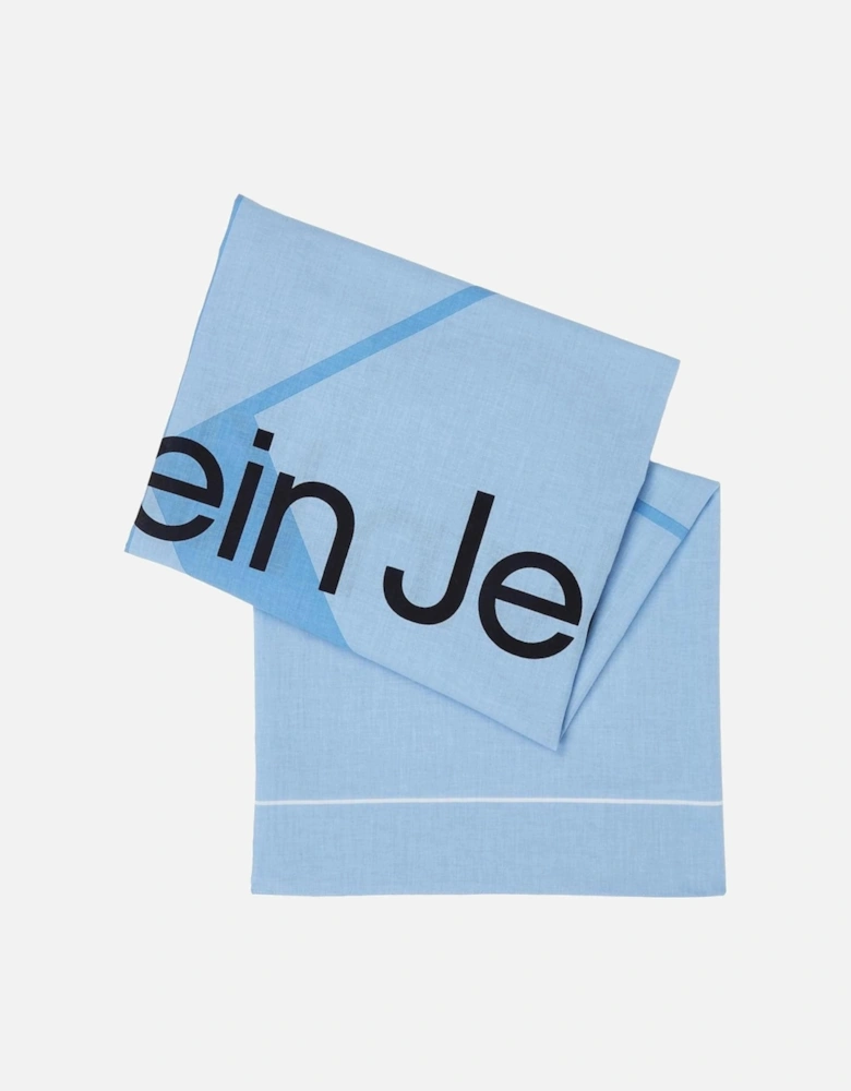 Blue Printed Cotton Scarf Women - Light Blue Scarves